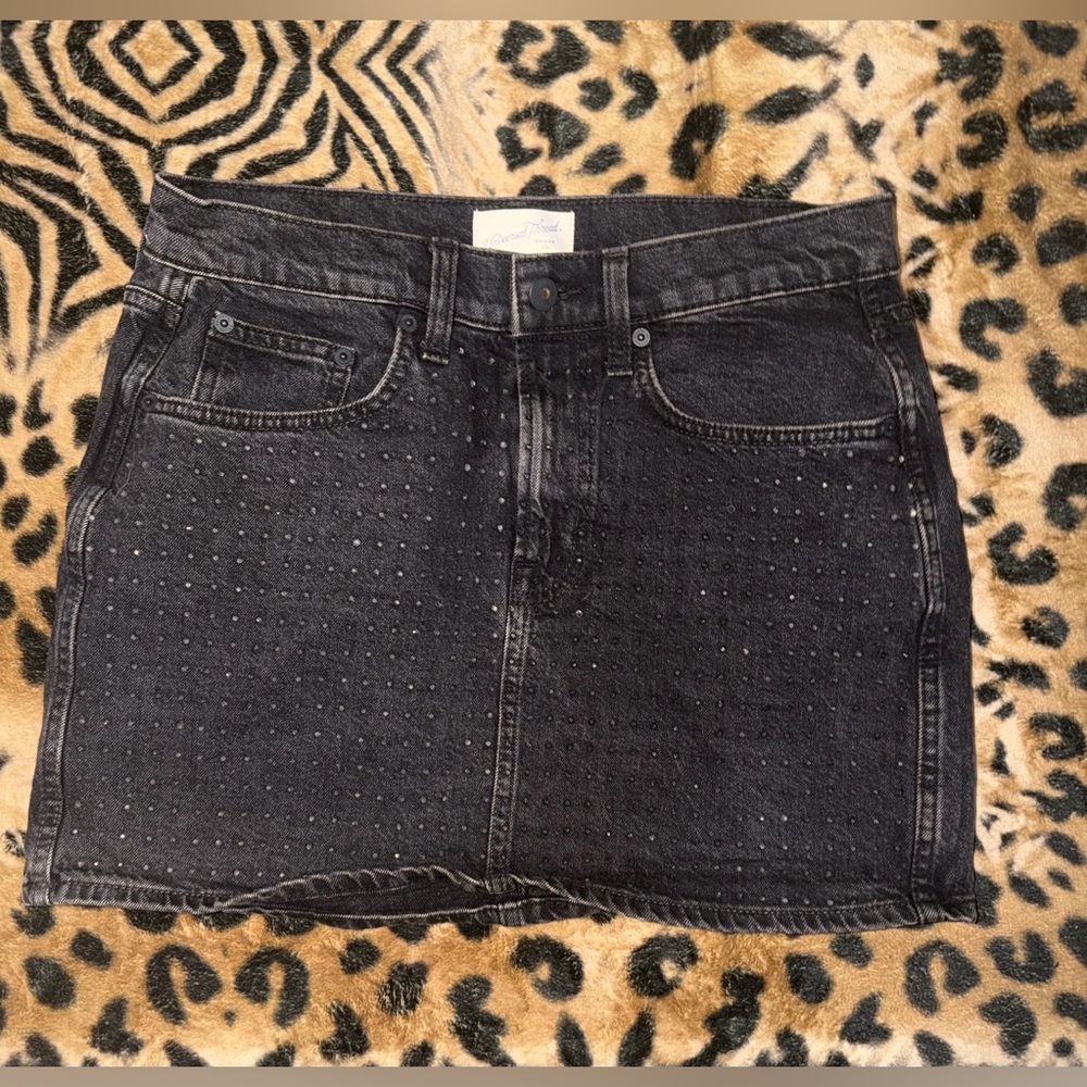 Universal Thread Black Mini Skirt with Small Black Gems